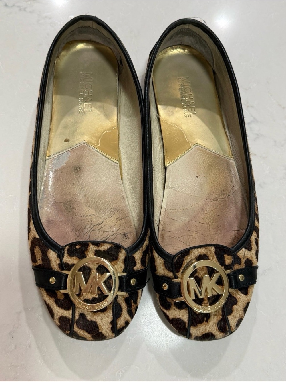 Michael Kors Leopard Print Haircalf Flats / Loafers – Women’s Size 9.5